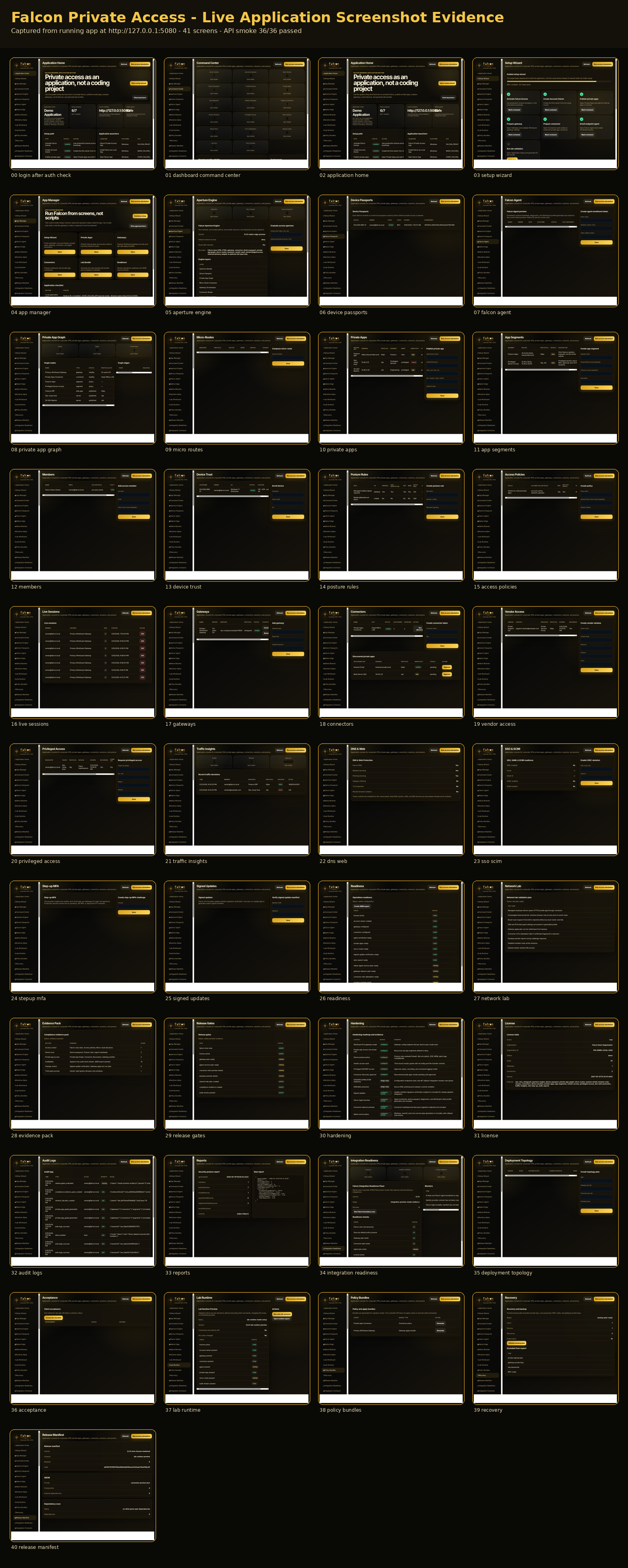 Falcon live screenshot contact sheet preview